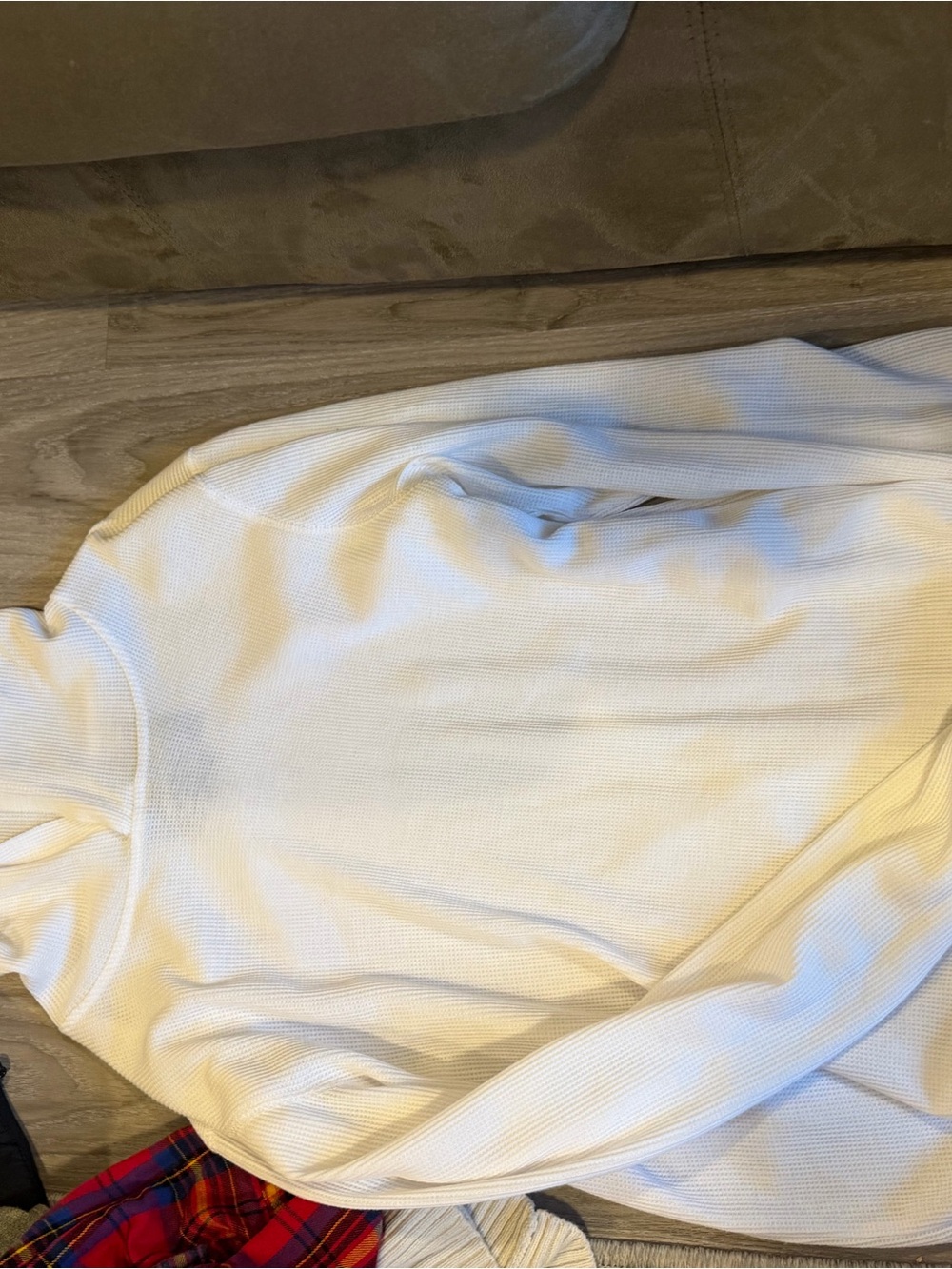 Men's White Waffle Knit Turtleneck Sweater